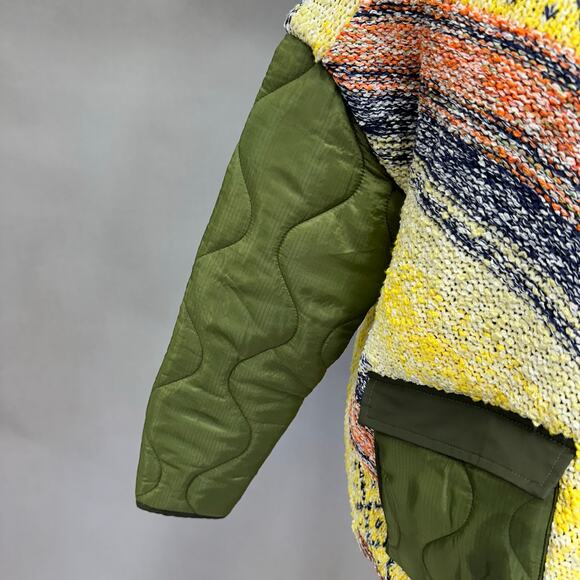 Pilcro Baja Knit & Quilted Puffer Liner Coat Size XS Boho Oversized Boxy - Picture 5 of 16